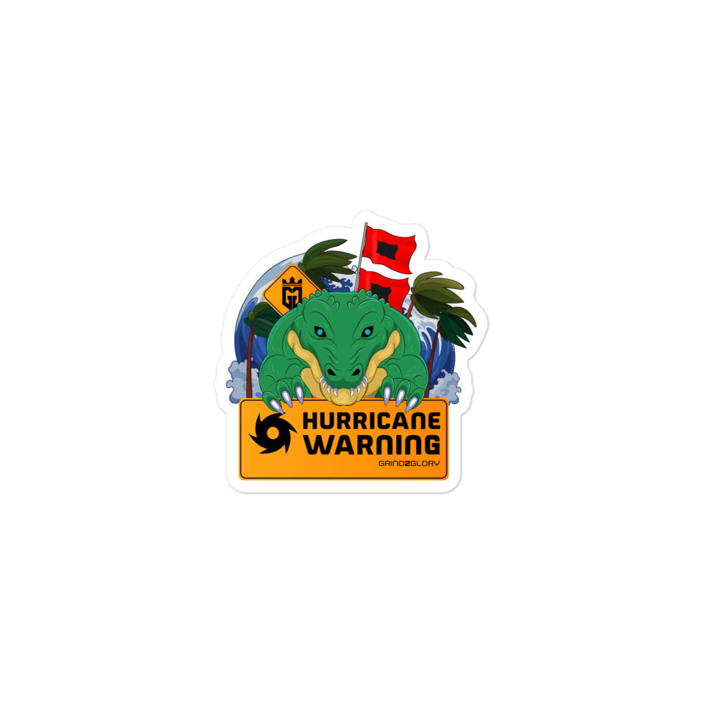 Bubble-free stickers: Hurricane Warning