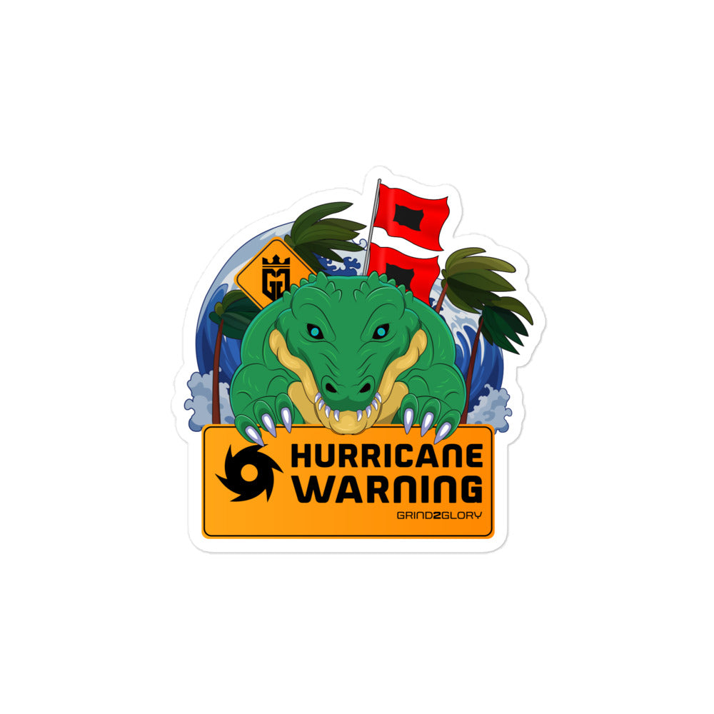 Bubble-free stickers: Hurricane Warning