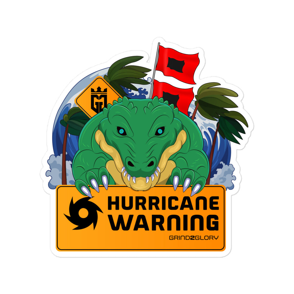 Bubble-free stickers: Hurricane Warning