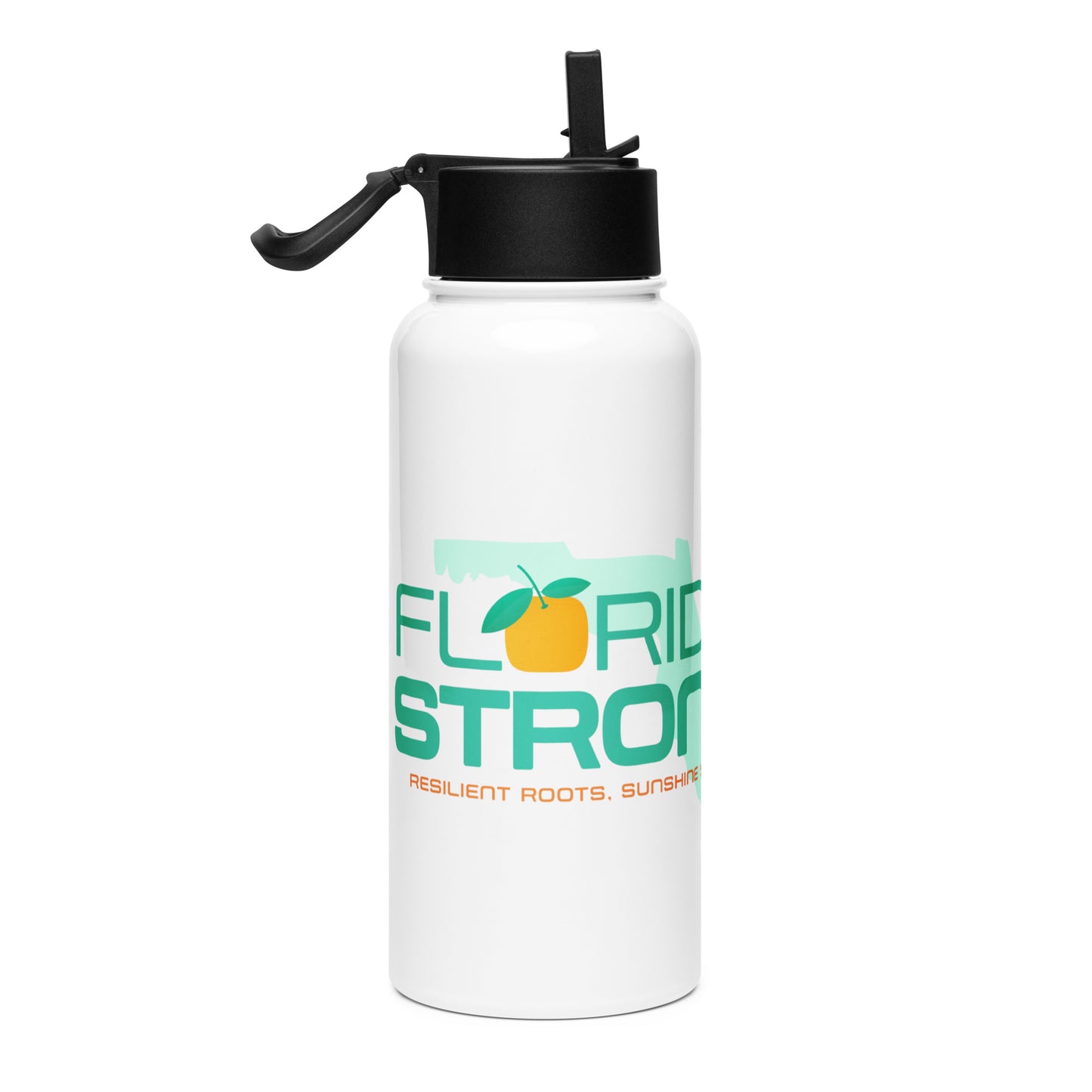 Stainless steel water bottle with a straw lid: Florida Strong